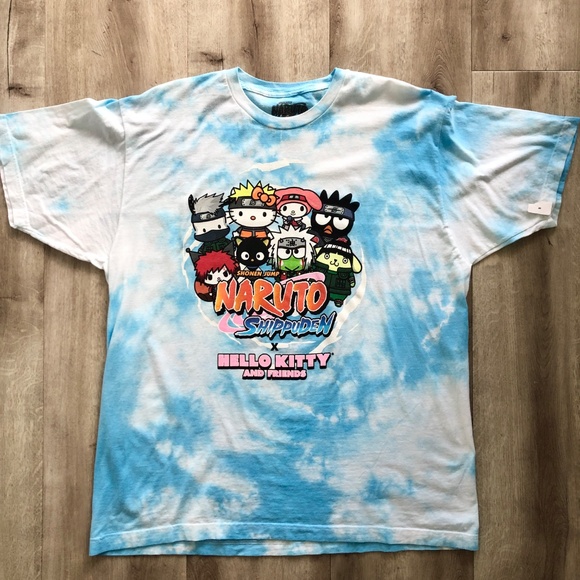 Naruto Shippuden x Hello Kitty, Sanrio, 2022, Tie Dye, T Shirt, Size L, NEW - Picture 3 of 6